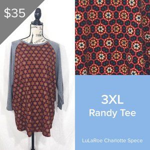 NWT Grey & Red Lularoe Randy Tee